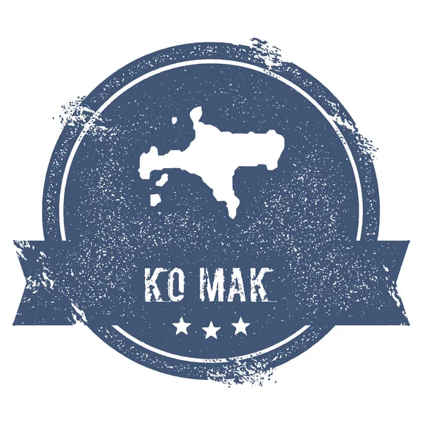 Ko Mak logo signo Viaje sello de goma con el nombre y el mapa de la isla vector ilustración Puede ser — Vector de stock