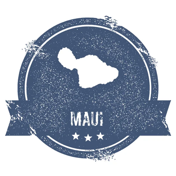 Señal de logotipo de Maui Sello de goma de viaje con el nombre y el mapa de la ilustración del vector de la isla Puede ser — Vector de stock