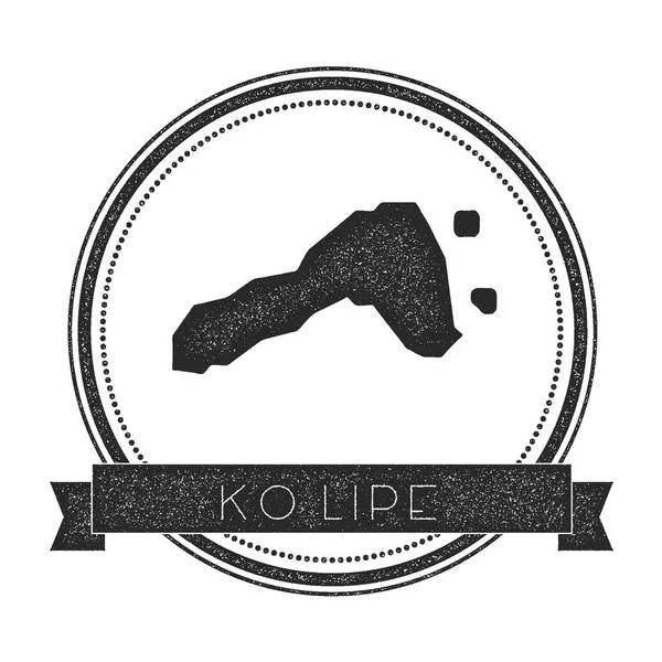 Ko Lipe mapa sello retro angustiado insignia Hipster ronda insignia con banner de texto Island vector — Vector de stock