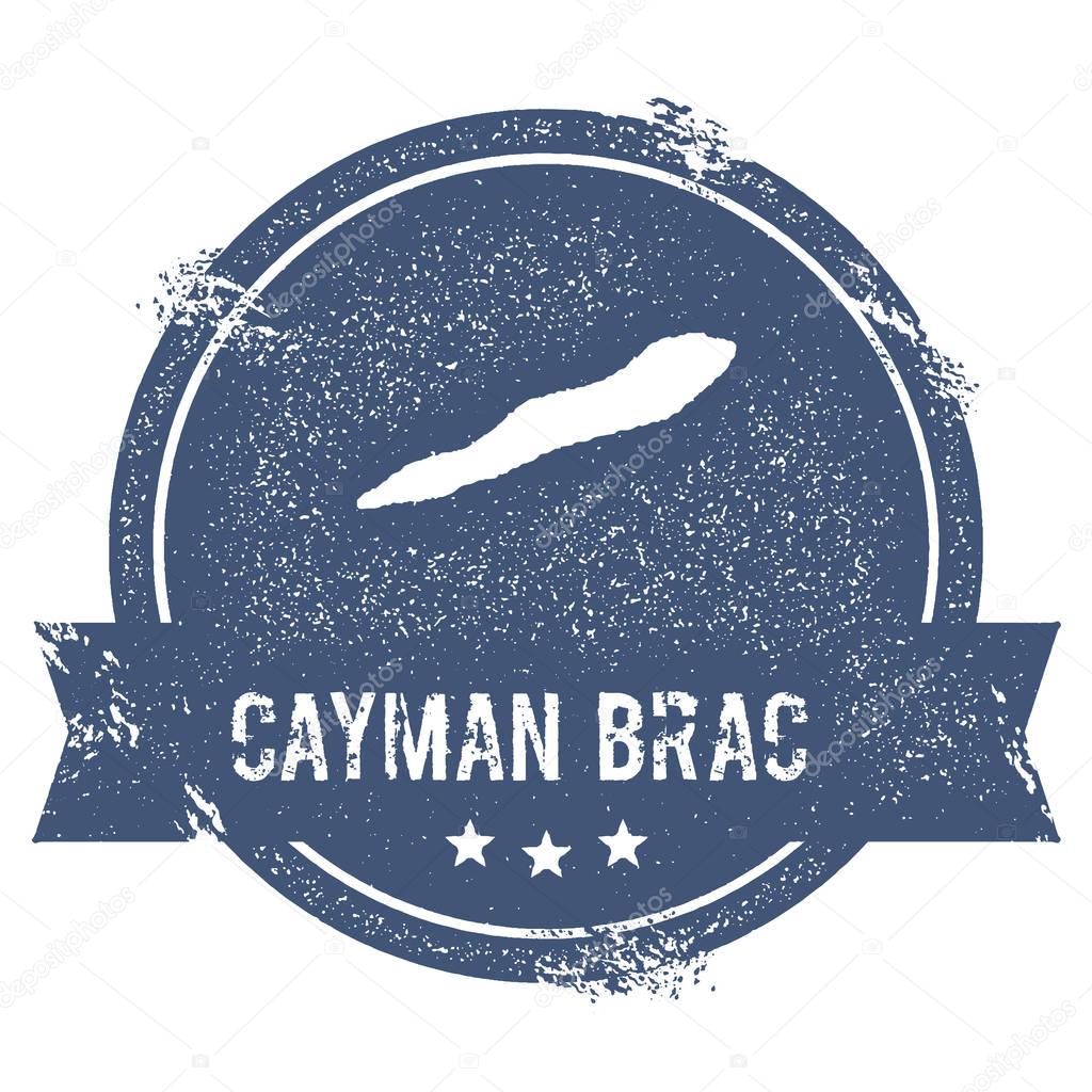 Cayman Brac logo sign Travel rubber stamp with the name and map of island vector illustration Can