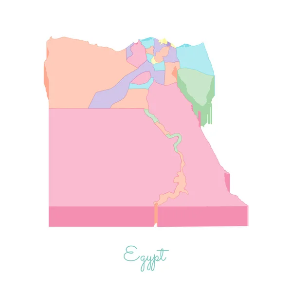 Egitto regione mappa colorata isometrica vista dall'alto Mappa dettagliata di Egitto regioni Vettore illustrazione — Vettoriale Stock