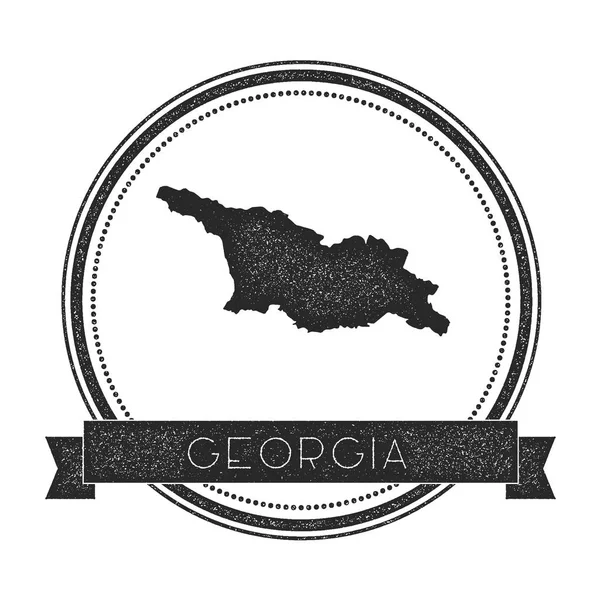 Insignia retro angustiado Georgia con mapa Hipster sello de goma redonda con el nombre del país banner vector — Vector de stock
