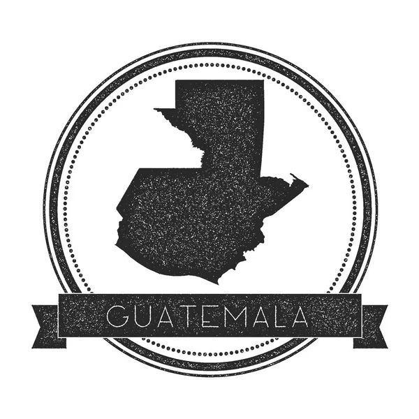 Retro distressed Guatemala odznak s mapou Hipster kulaté razítko s transparentem, název země — Stockový vektor