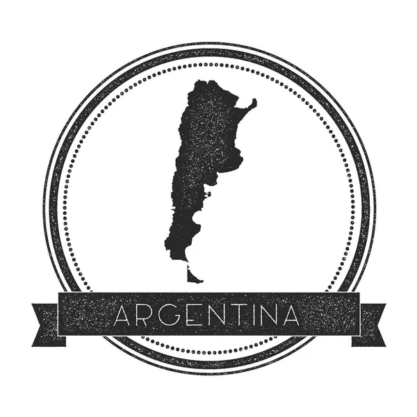 Emblema de Argentina retro angustiado com mapa Carimbo de borracha redondo Hipster com bandeira de nome do país — Vetor de Stock