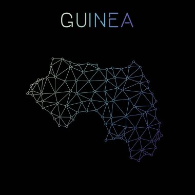 Ağ bağlantıları illüstrasyon vektör Gine ağ harita soyut poligonal harita tasarımı