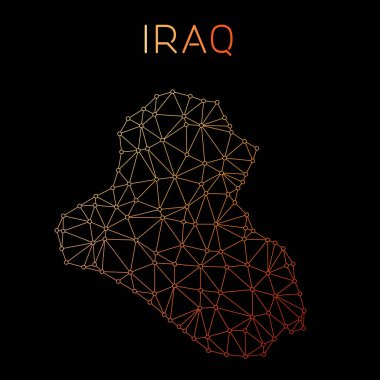 Ağ bağlantıları illüstrasyon vektör Irak ağ harita soyut poligonal harita tasarımı