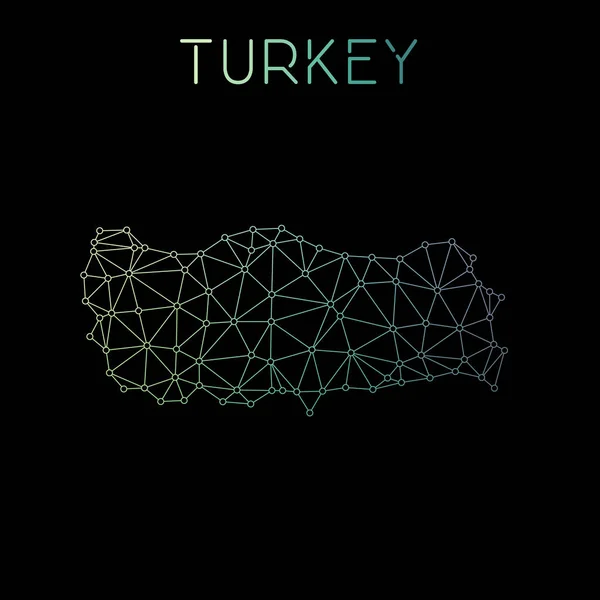 Туреччина мережі карту абстрактних полігональних карту дизайн мережні підключення Векторні ілюстрації — стоковий вектор