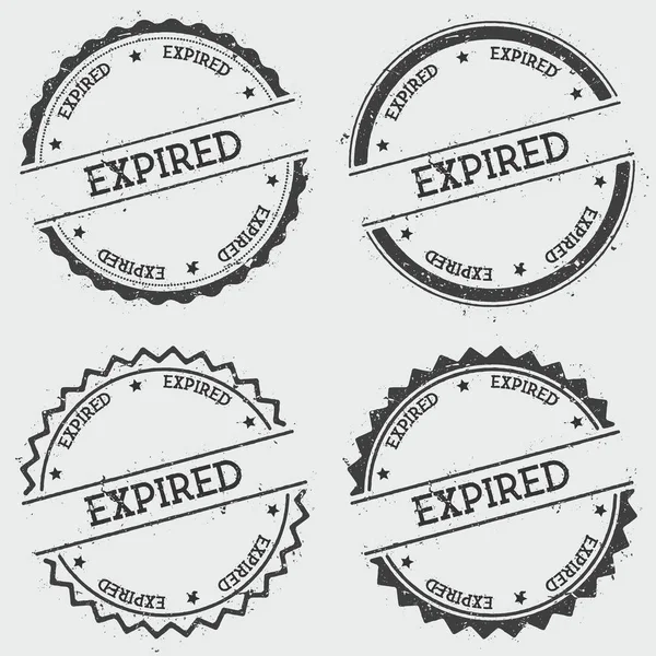 Abgelaufener Abzeichen-Stempel isoliert auf weißem Hintergrund grunge rundes Hipster-Siegel mit Textfarbe — Stockvektor