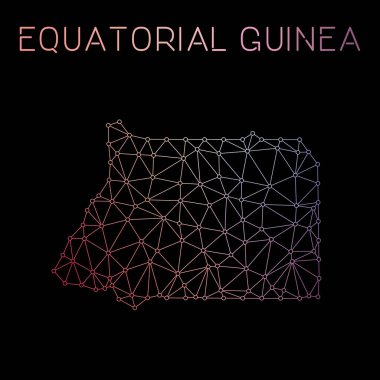 Ekvator Ginesi ağ harita soyut poligonal harita tasarım ağ bağlantıları vektör