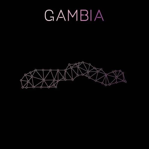 Абстрактная многоугольная карта Гамбии — стоковый вектор