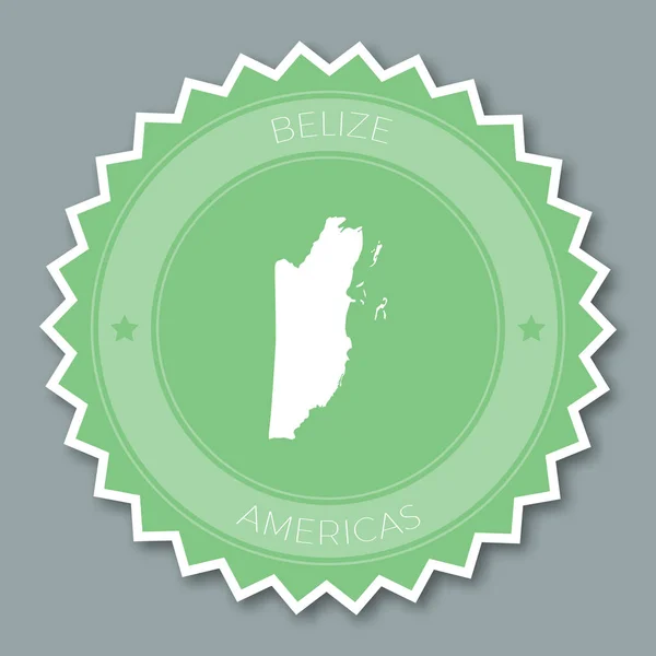Belize badge flat design Round flat style sticker of trendy colors with country map and name — Stock Vector