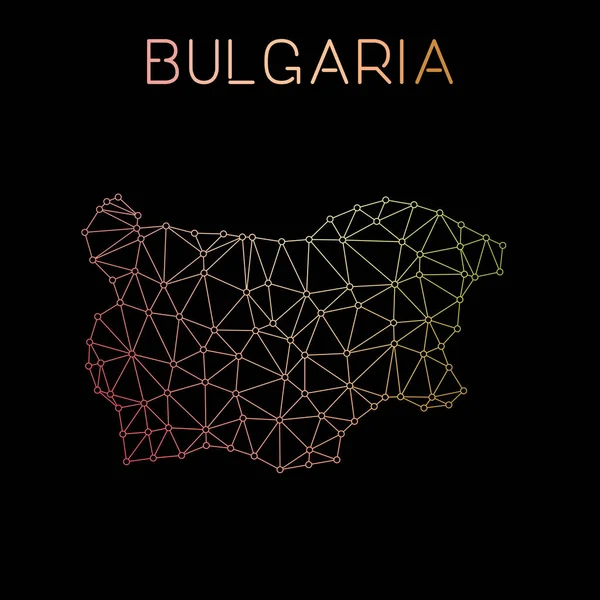 Bulgaristan ağ harita soyut poligonal harita tasarım ağ bağlantıları illüstrasyon vektör