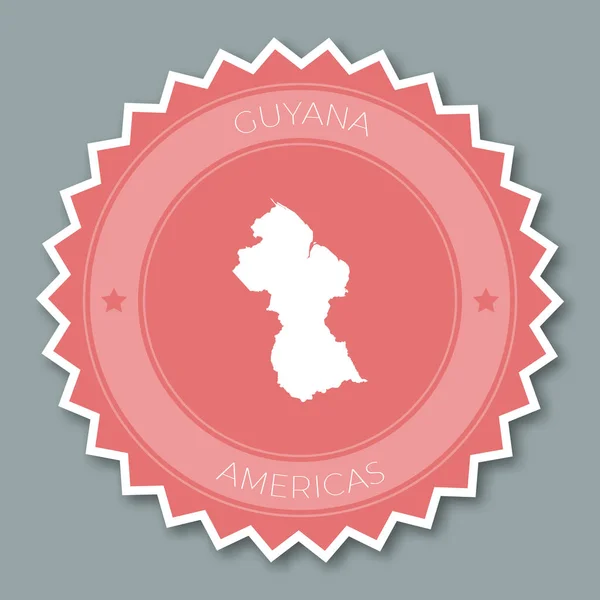 Guyanai Szövetkezeti Köztársaság jelvény lapos kerek lapos stílusú matrica, divatos színek és design — Stock Vector