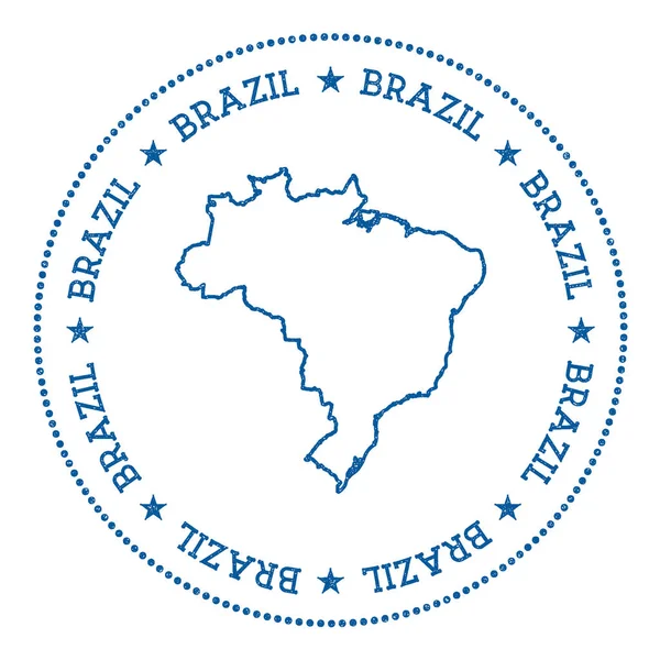 Sticker carte vectorielle Brésil Insigne style Hipster et rétro avec carte Brésil Insigne minimaliste avec — Image vectorielle
