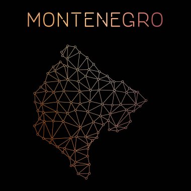 Ağ bağlantıları illüstrasyon vektör Karadağ ağ harita soyut poligonal harita tasarımı