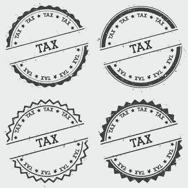 Φορολογικό επίσημα διακριτικά απομονώνονται σε λευκό φόντο Grunge στρογγυλή σφραγίδα hipster με κείμενο μελάνι υφή — Διανυσματικό Αρχείο
