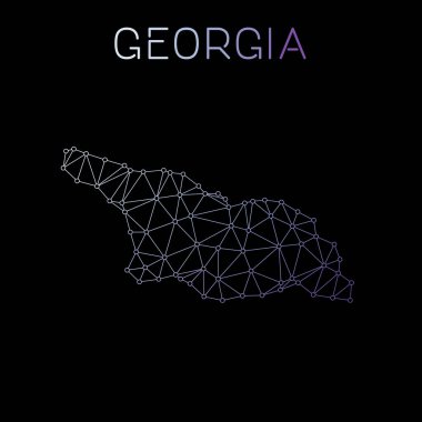 Ağ bağlantıları illüstrasyon vektör Georgia ağ harita soyut poligonal harita tasarımı