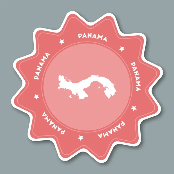 Pegatina de mapa de Panamá en colores de moda Pegatina de viaje en forma de estrella con nombre de país y mapa Puede ser — Vector de stock