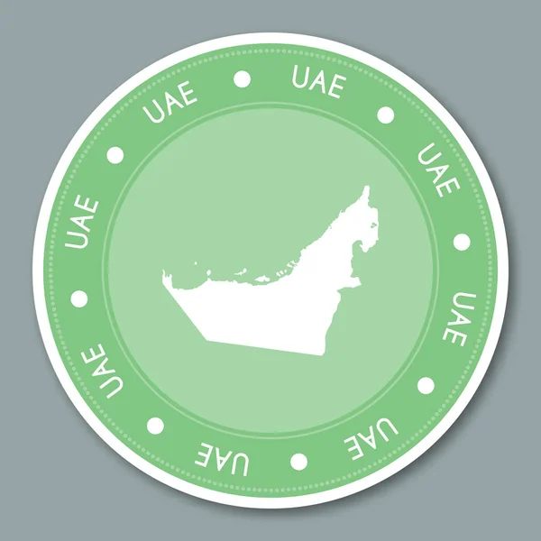 Vereinigte Arabische Emirate Etikett flache Aufkleber Design patriotische Landkarte rund lable Land Aufkleber — Stockvektor