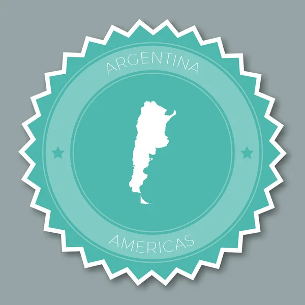Argentina badge flat design Pegatina redonda de estilo plano de colores de moda con mapa de país y nombre — Archivo Imágenes Vectoriales