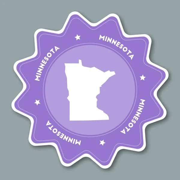 Minnesota mapa adesivo em cores da moda adesivo de viagem com nome de estado dos EUA e mapa Pode ser usado como — Vetor de Stock