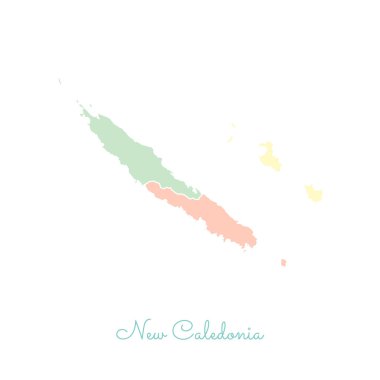 Yeni Kaledonya bölge Yeni Kaledonya bölgeleri vektör beyaz anahat Detaylı Haritası ile renkli göster