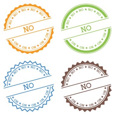 Düz beyaz arka plan üzerinde izole yok rozet stil etiketi ile metin dairesel amblemi vektör yuvarlak