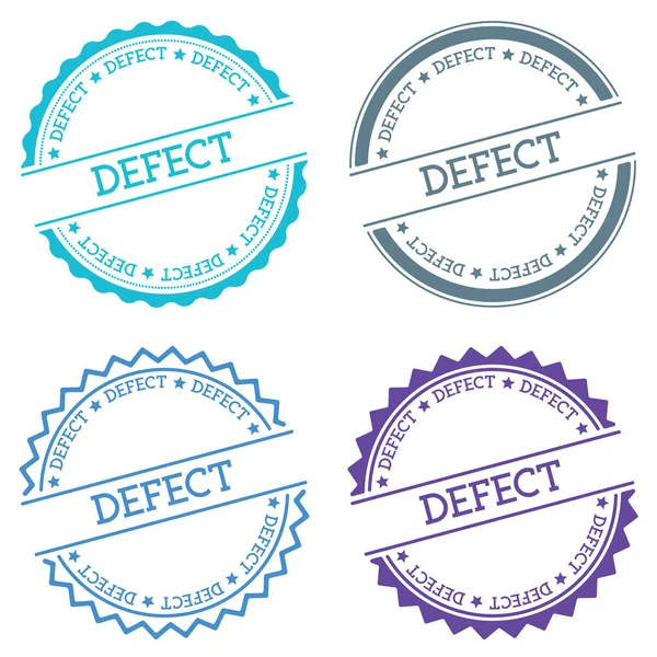 Insignia de defecto aislada sobre fondo blanco Etiqueta redonda de estilo plano con texto Vector de emblema circular — Archivo Imágenes Vectoriales