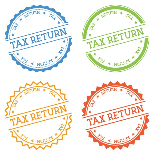 Emblema de retorno fiscal isolado no fundo branco Etiqueta redonda de estilo plano com texto emblema circular —  Vetores de Stock
