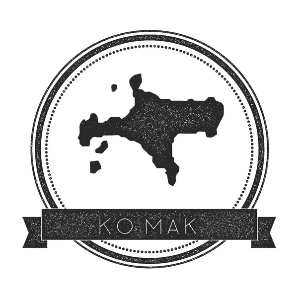 Ko Mak mapa sello retro angustiado insignia Hipster ronda insignia con banner de texto Island vector — Vector de stock