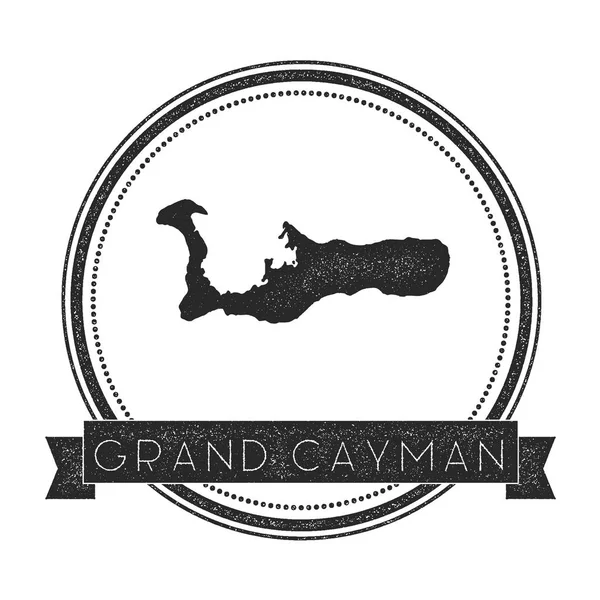 Grand Cayman harita damga Retro sıkıntılı Insignia Hipster rozeti metin afiş ada turu