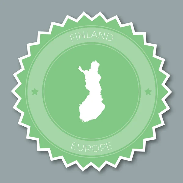 Republic of Finland badge flat design Round flat style sticker of trendy colors with country map — Stock Vector