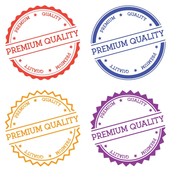 Emblema de qualidade premium isolado no fundo branco Etiqueta redonda de estilo plano com texto Circular —  Vetores de Stock