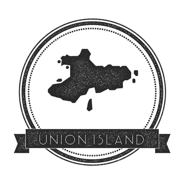 Sello de mapa Union Island Insignia retro afligida Insignia redonda Hipster con banner de texto Island — Vector de stock