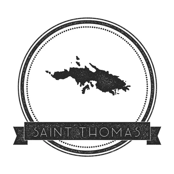 Saint Thomas harita damga Retro sıkıntılı Insignia Hipster yuvarlak rozeti metin afiş ada