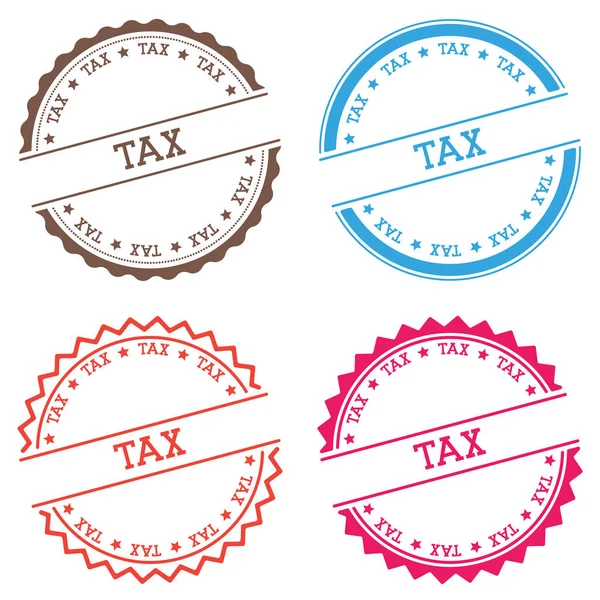 Emblema fiscal isolado no fundo branco Etiqueta redonda de estilo plano com vetor de emblema circular de texto —  Vetores de Stock