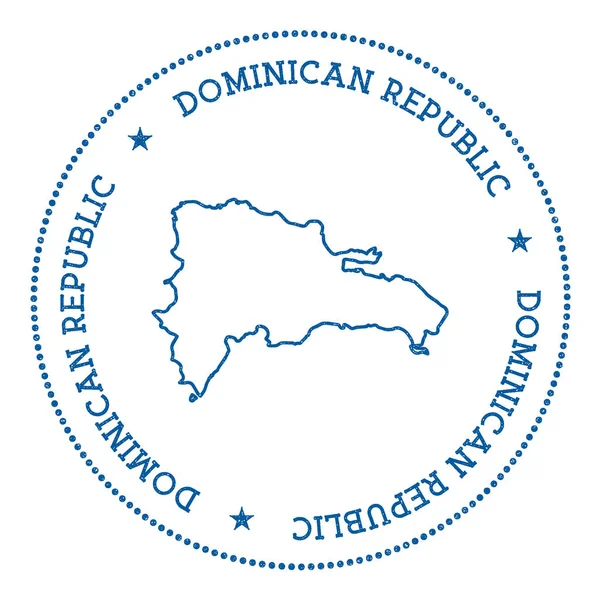 Dominikánská republika vektorové mapy nálepka bokovky a retro stylu odznak s mapou, Dominikánská republika — Stockový vektor