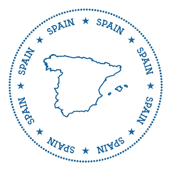 Espanha vetor mapa adesivo Hipster e retro emblema estilo com Espanha mapa Insígnia minimalista com —  Vetores de Stock