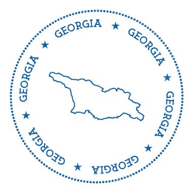 Georgia vektör harita etiket Hipster ve Georgia harita minimalist Insignia ile retro tarzı rozet