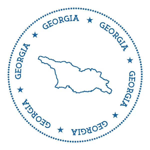 Etiqueta engomada mapa vectorial de Georgia Hipster y placa de estilo retro con mapa de Georgia Insignia minimalista — Vector de stock