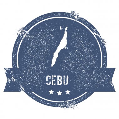 Cebu logo işareti seyahat lastik damga adı ve ada vektör çizim Haritası olabilir