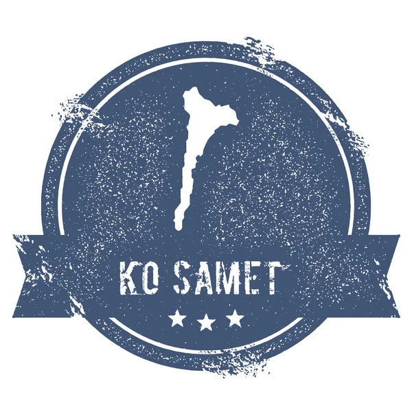 Ko Samet logotipo signo Viaje sello de goma con el nombre y el mapa de la isla vector ilustración Puede ser — Vector de stock