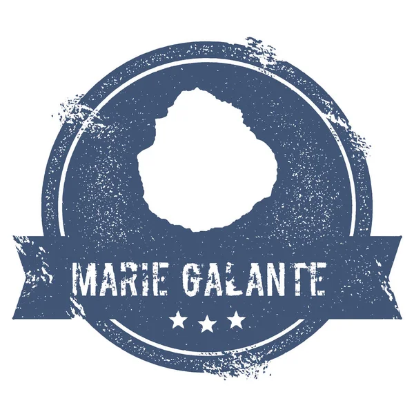 Signo de logotipo de MarieGalante Sello de goma de viaje con el nombre y el mapa de la ilustración vectorial de la isla — Vector de stock