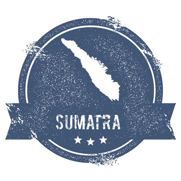 Знак логотипа Суматры Путешествие резиновый штамп с названием и картой острова векторной иллюстрации может быть — стоковый вектор