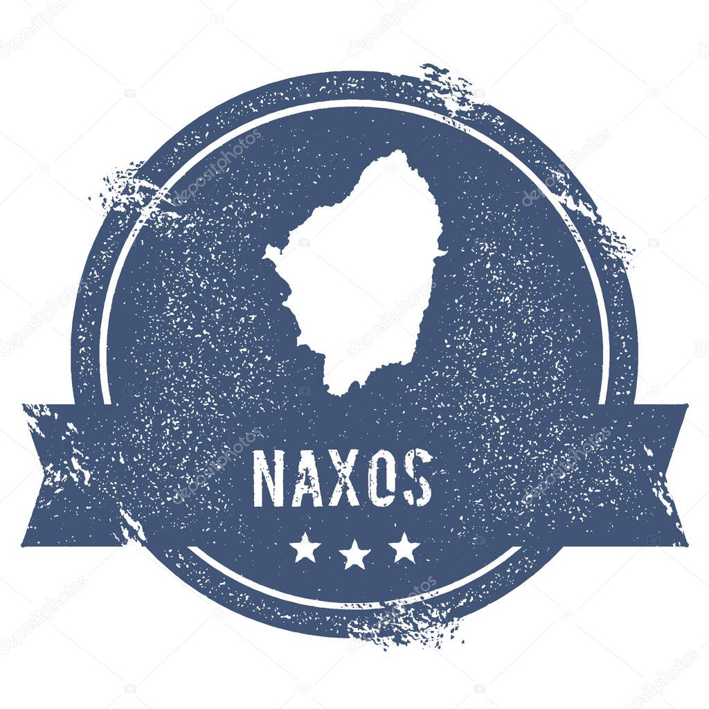 Naxos logo sign Travel rubber stamp with the name and map of island vector illustration Can be