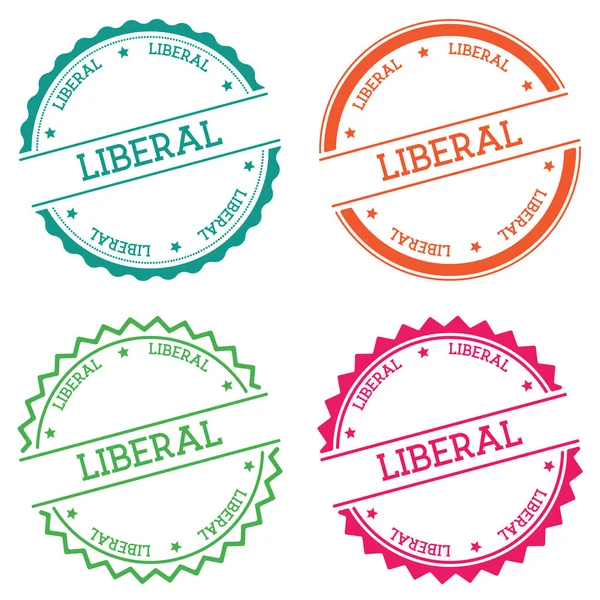 Distintivo liberale isolato su sfondo bianco Etichetta rotonda in stile piatto con testo Vettore emblema circolare — Vettoriale Stock