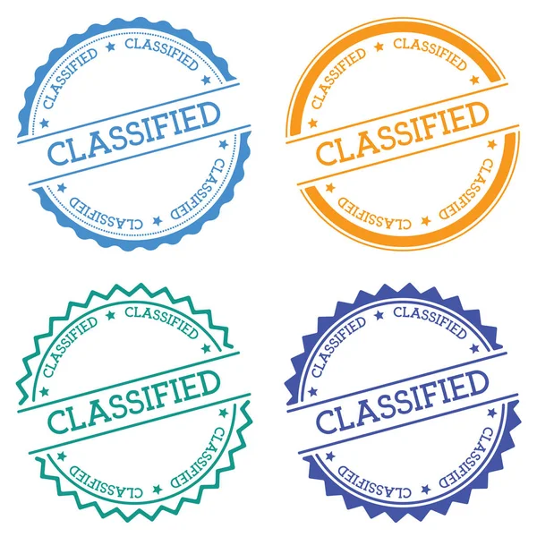 Sekretessbelagda badge isolerad på vit bakgrund platt stil runda etikett med text cirkulär emblem — Stock vektor