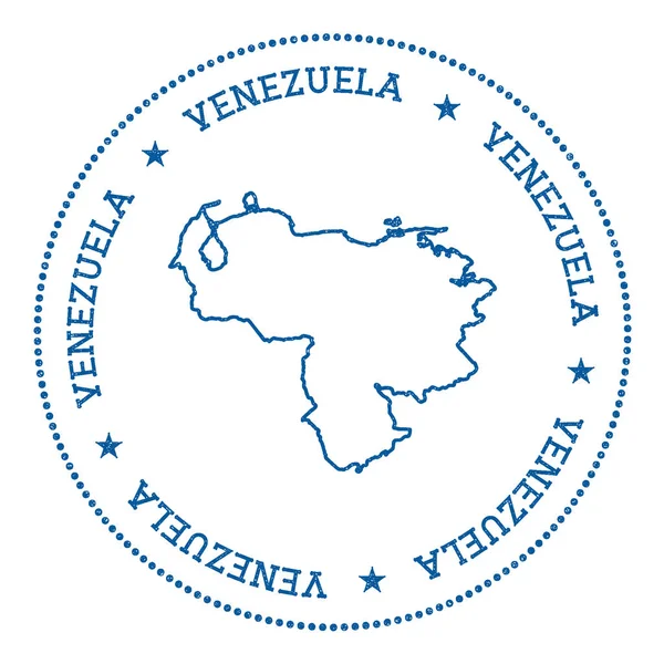 Venezuelas Bolivarianska republiken vektor karta klistermärke Hipster och retrostil badge med Venezuela — Stock vektor
