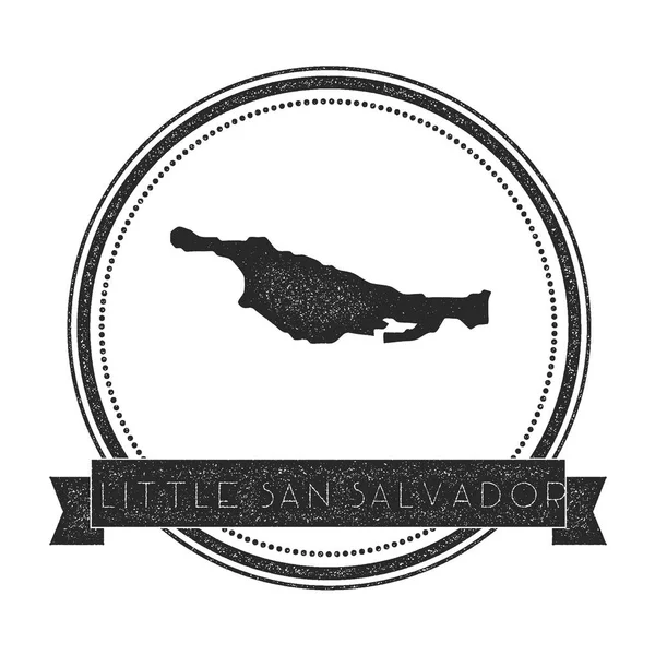 Sello de mapa de Little San Salvador Island Insignia retro afligida Insignia redonda Hipster con texto — Vector de stock