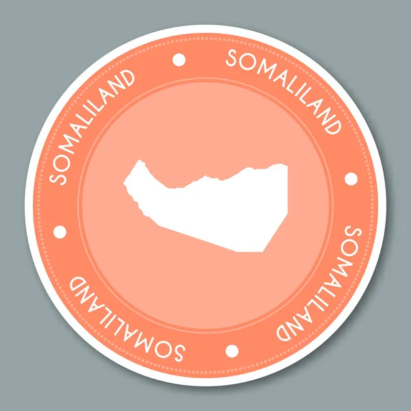 Somalilandia etiqueta plana pegatina diseño patriótico país mapa redondo lable País pegatina vector — Vector de stock